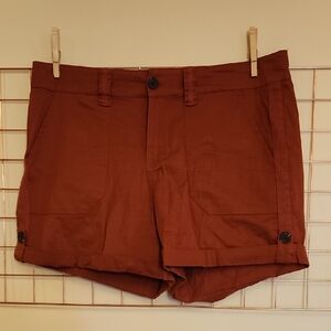 one 5 one Burnt Orange Cargo Shorts with Cuffs, Size 14